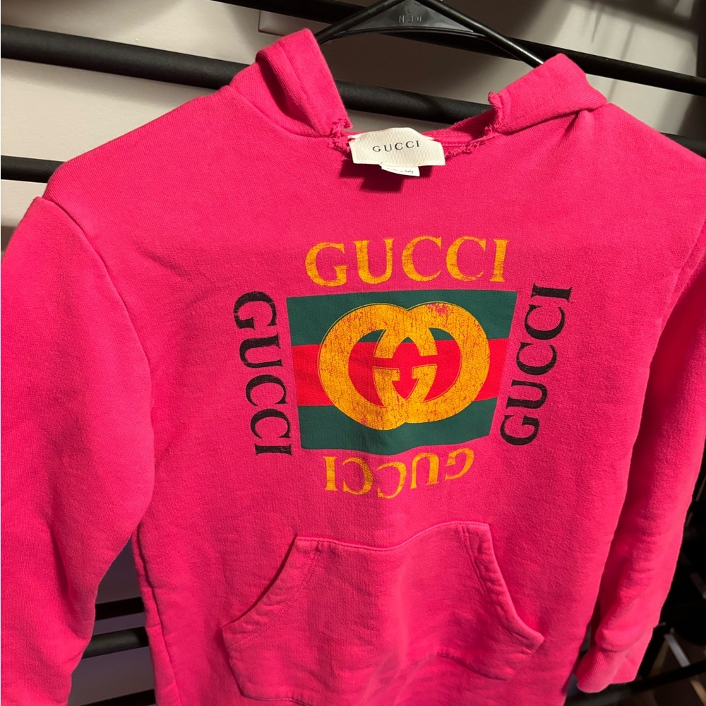 Girls Gucci pink hoodie dress